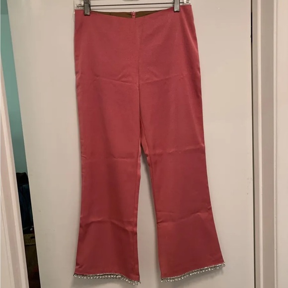 Vintage Trina Turk Pink Pants w/ Rhinestones - size 6 - Picture 1 of 5